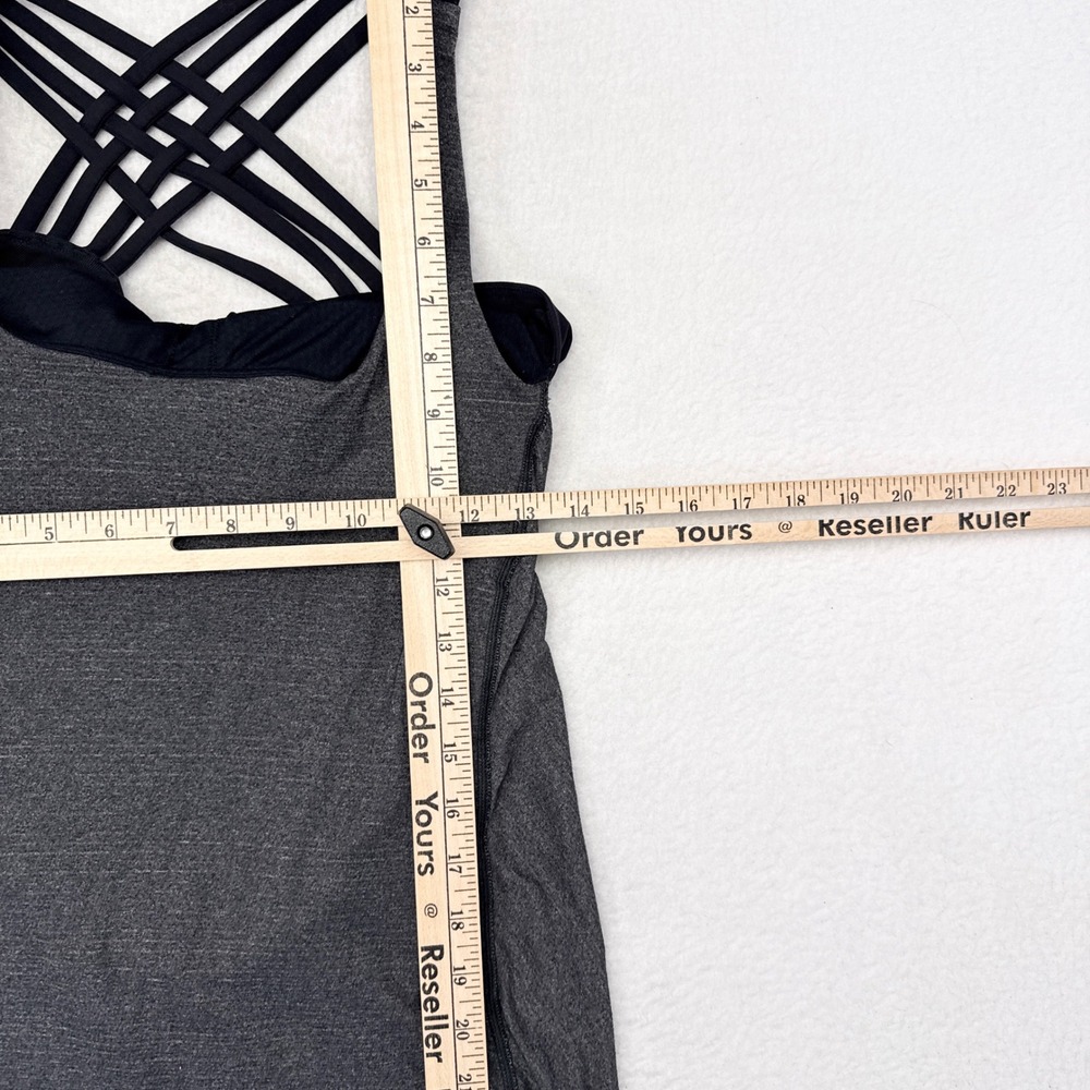 Lululemon Wild Tank Top Size 6 Gray Black Activewear Gym Yoga Pilates Strappy - Picture 8 of 9